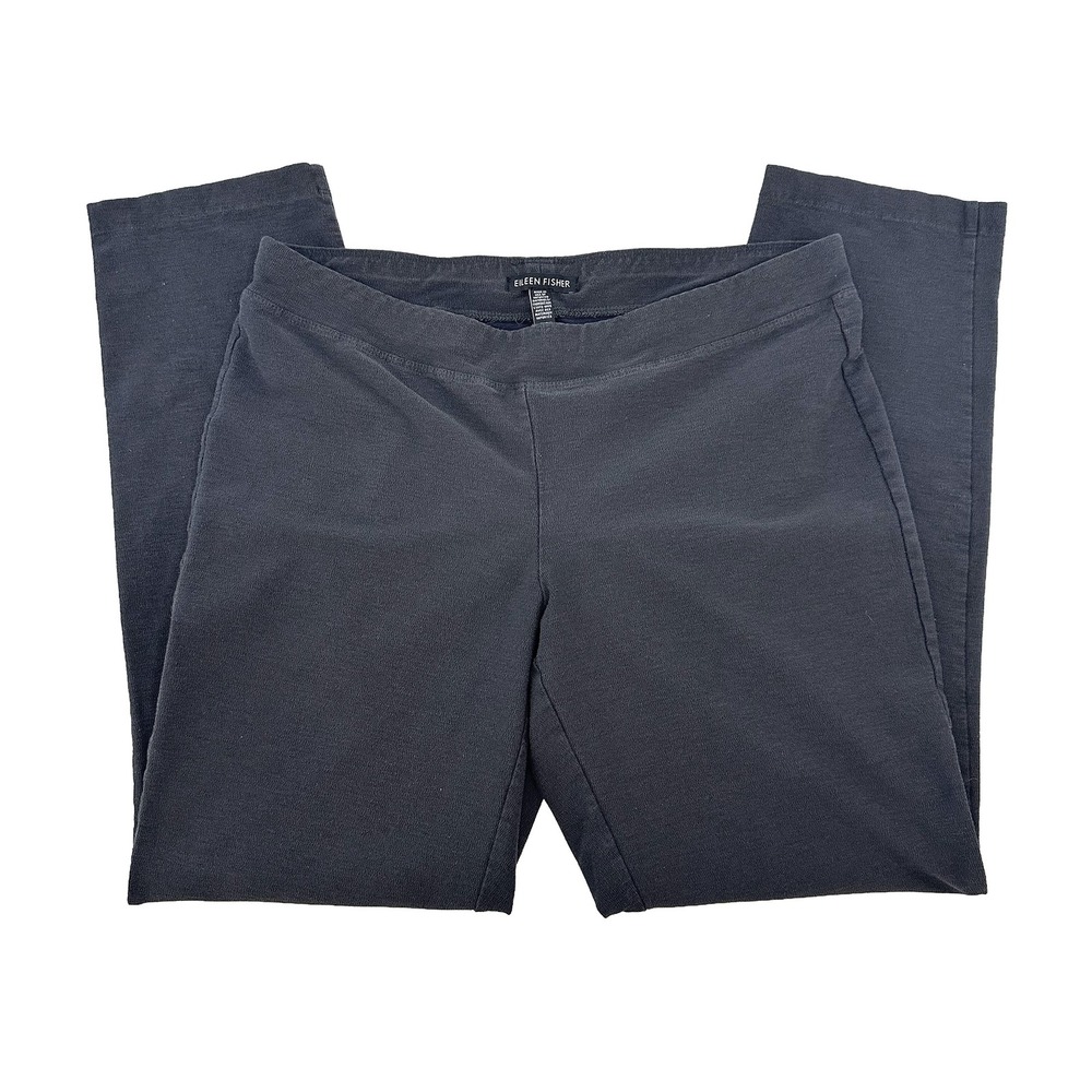 EILEEN FISHER Washable Stretch Crepe Pull On Pants • Small • gray • minimalist